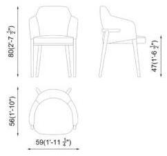 PIAVAL Мягкое кресло с подлокотниками Trench | contract 104-12/5f - Вид №4