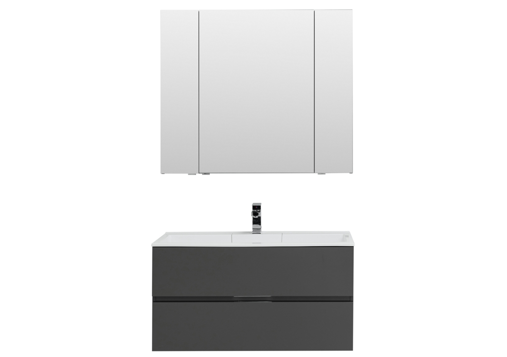 Мебель для ванной Aquanet Алвита 100 серый антрацит 00241397 - Вид №2
