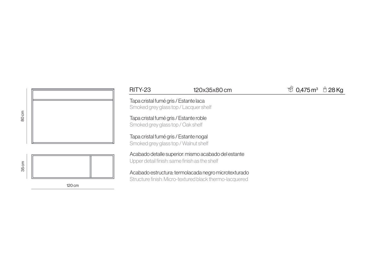 Прямоугольная консоль с полками Kendo Mobiliario Rita ARCH-00059562 - Вид №6