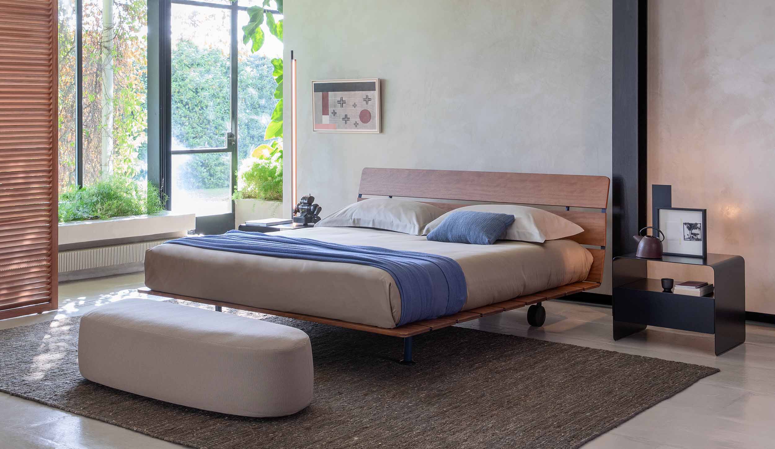 Кровать в восточном стиле с колесами Flou ARCH-00084851 - Вид №1