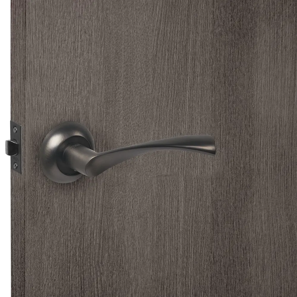 Дверные ручки Punto Crona без запирания комплект цвет графит STLM-2002855 - Вид №7