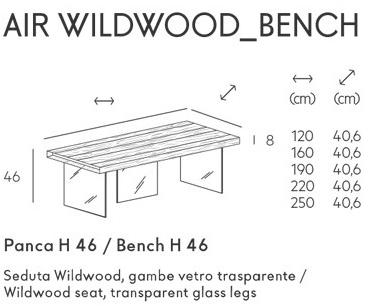 Lago Скамейка из дерева и стекла Air sun-id-1386593 - Вид №4