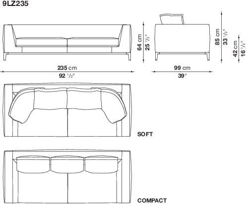 Кожаный диван Maxalto Lucrezia Soft ARCH-00048979 - Вид №5