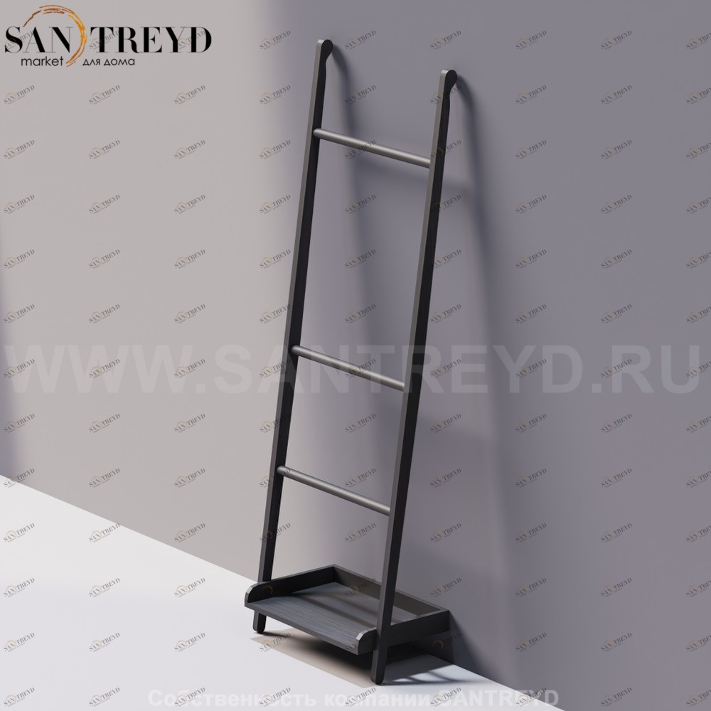 Agape STAIRS Вешалка для полотенец с одной полкой под темный дуб ACOM0532NRW