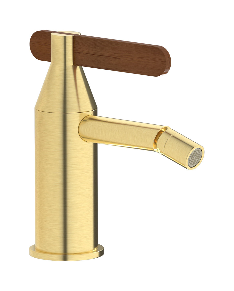 Смеситель для биде на 1 отверстие в комплекте с донным клапаном. WE ARE IB ol398cs Brushed Pale Gold Soho