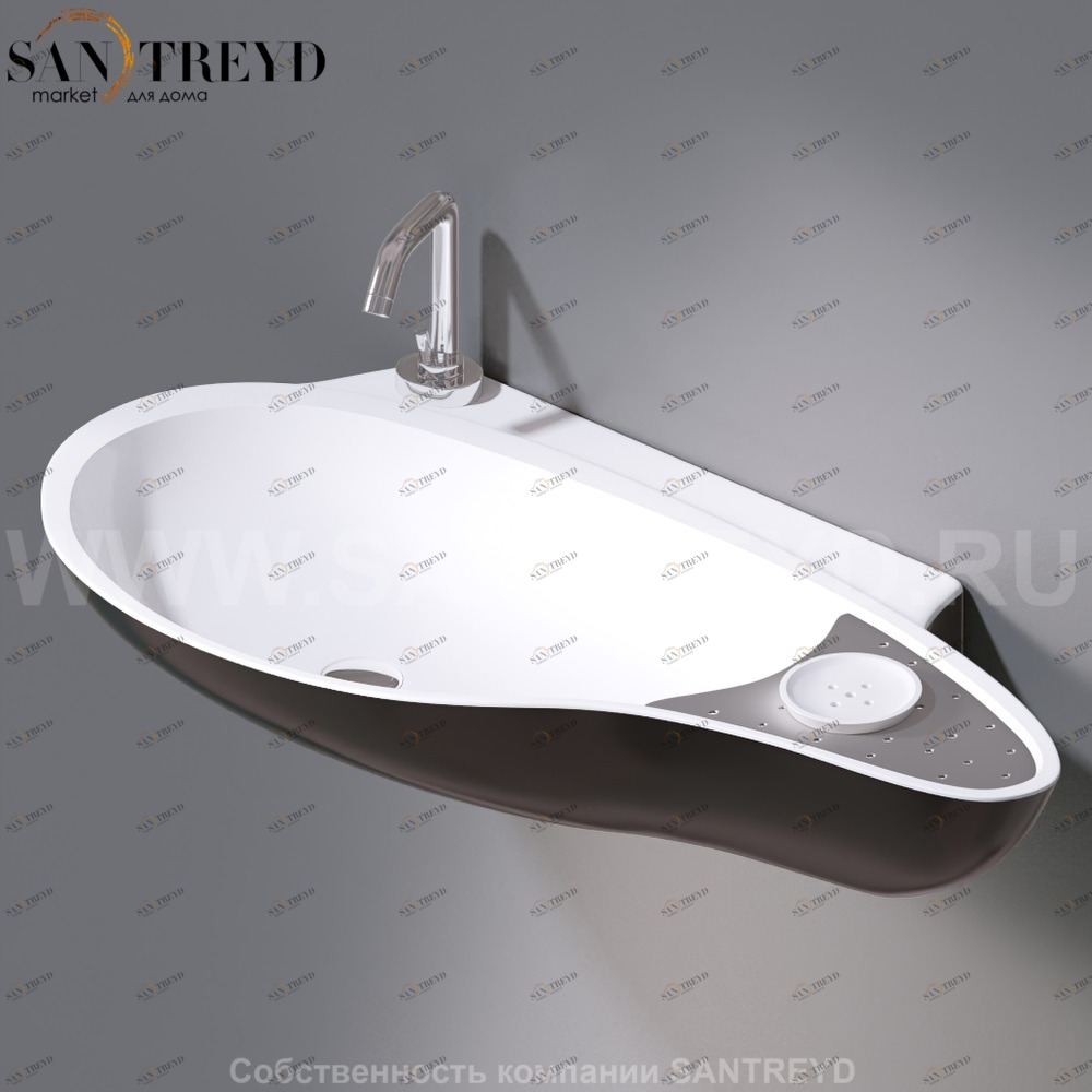 L235T0R1V4..204 Подвесная раковина настенная овальная A. e T. Italia SPOT белая AeT ITALIA ACCENT L235T0R1V4.204