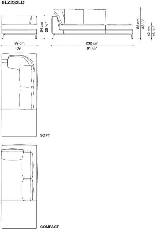 Угловой диван из ткани Maxalto Lucrezia Soft ARCH-00062457 - Вид №32