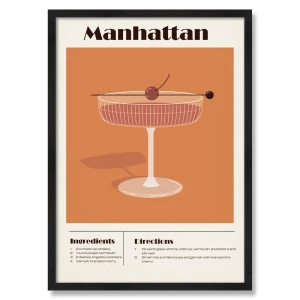 Картина в раме Коктейль Манхэттен 50x70 см цвет разноцветный