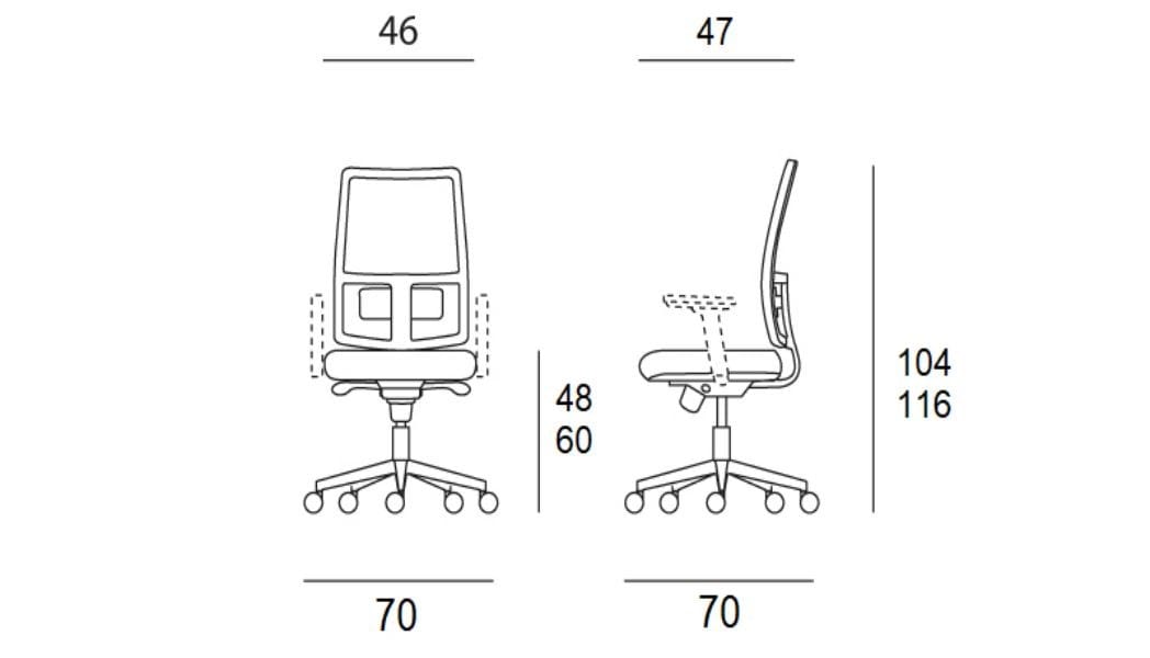 5-спицевое вращающееся офисное кресло Quinti Sedute Honey ARCH-00055407 - Вид №12