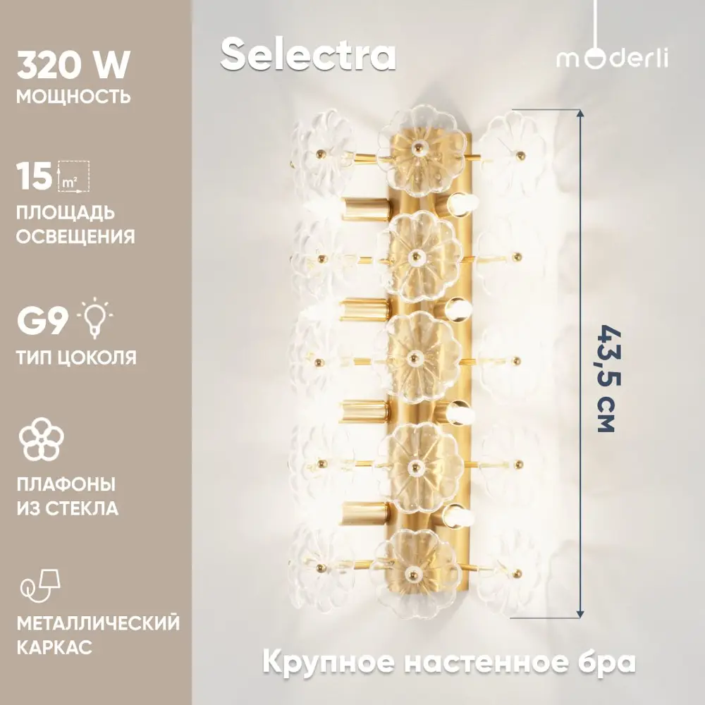 91408574 Настенный светильник Moderli V10233-8w цвет желтый STLM-0915421