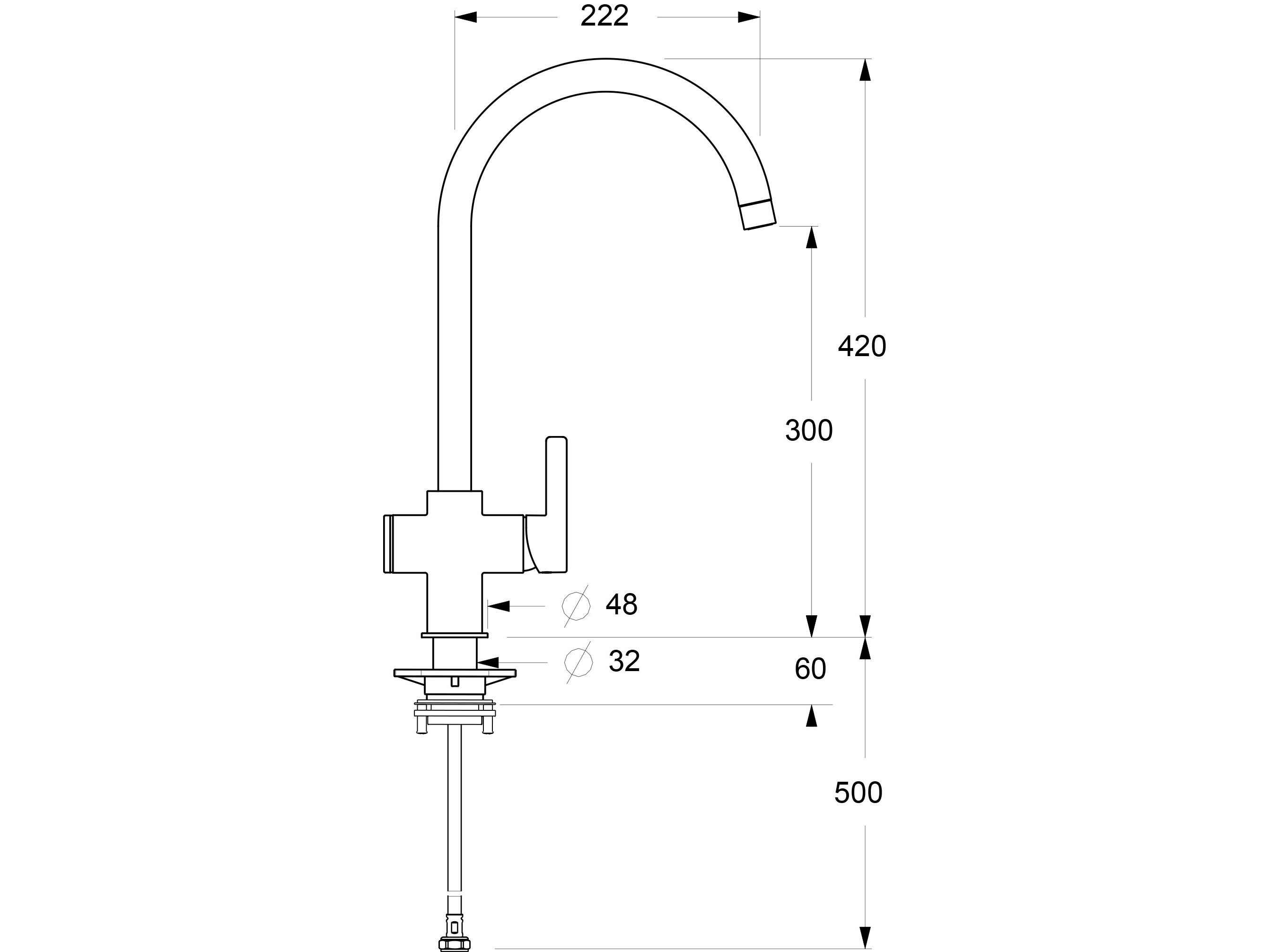 Однорычажный смеситель для кухни с поворотным изливом GUGLIELMI RUBINETTERIE Smartap ARCH-00109981 - Вид №4