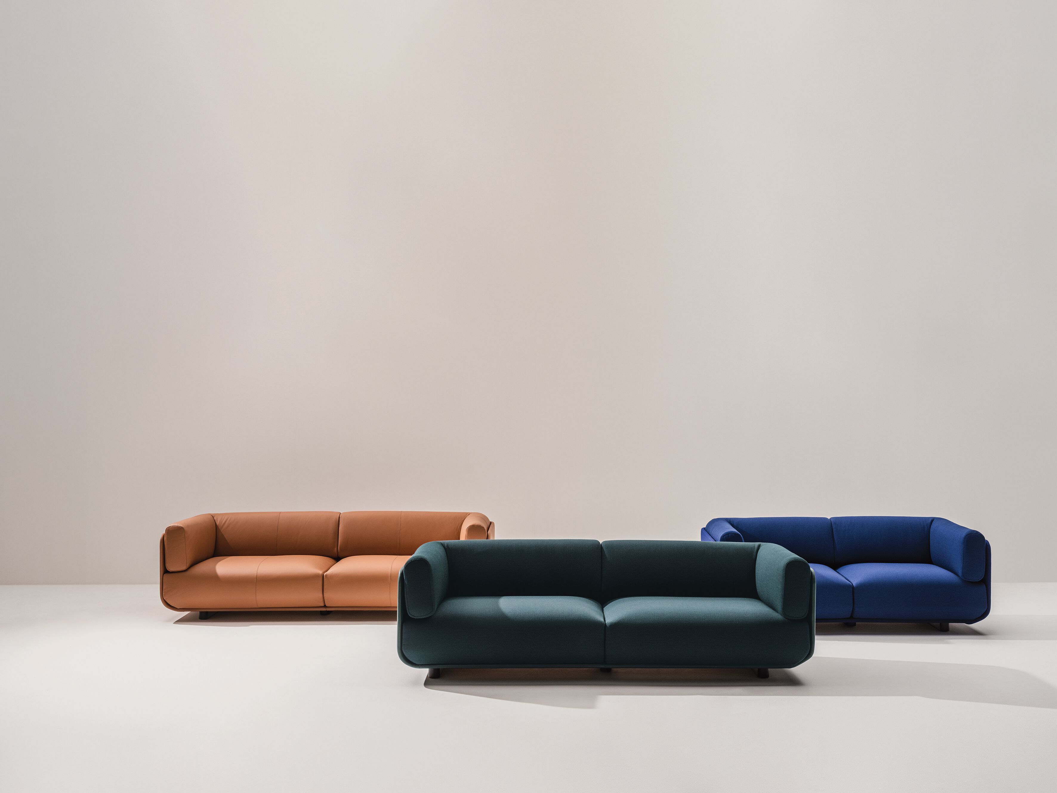 2-местный кожаный и тканевый диван Arper Shaal ARCH-00037216 - Вид №3