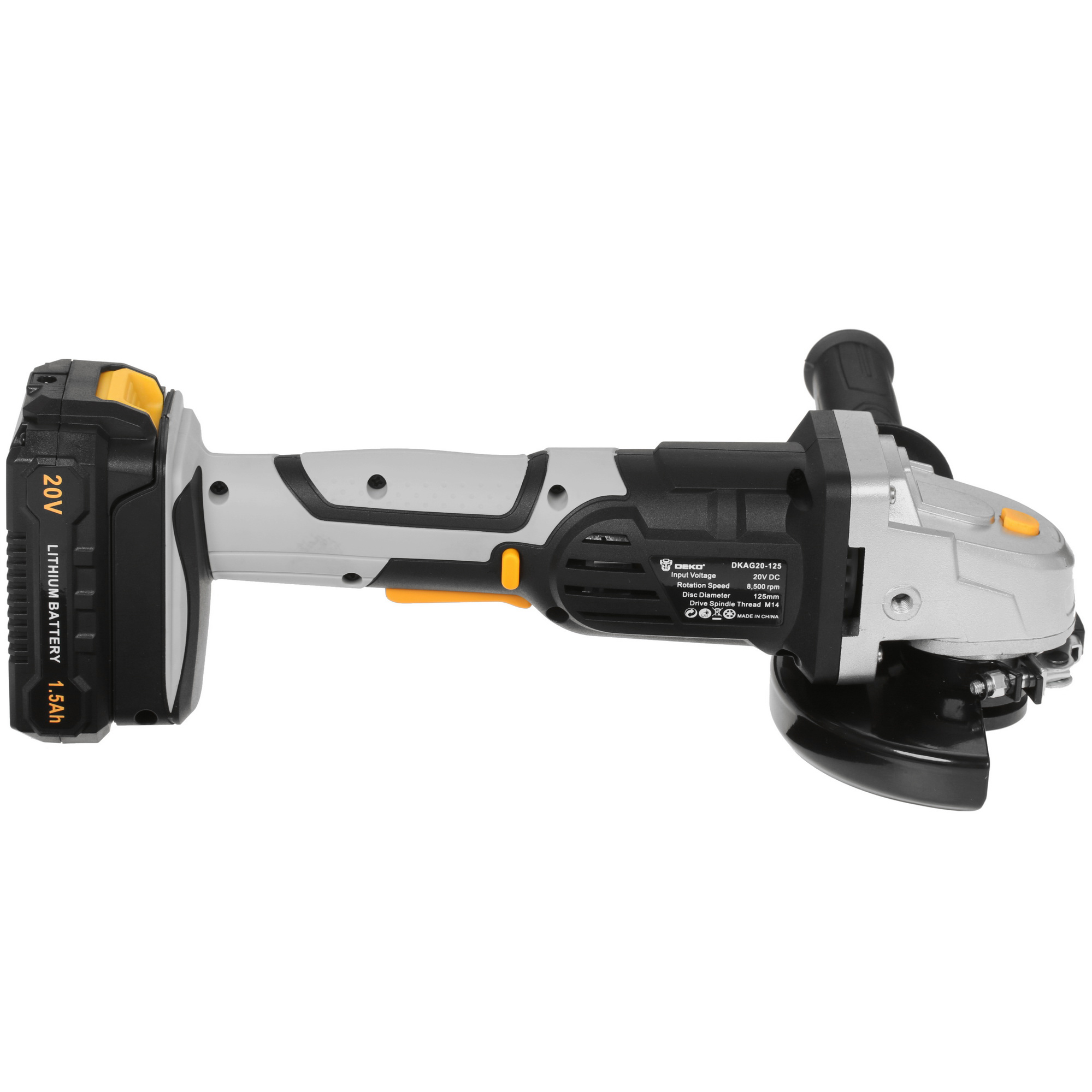 Углошлифовальная машина (УШМ) DEKO DKAG20-125 MAX 20V 5304346 STDN-0099463 - Вид №3