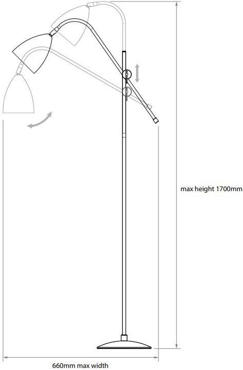 Astro Lighting Регулируемый стальной торшер с гибким кронштейном Joel sun-id-1450884 - Вид №4