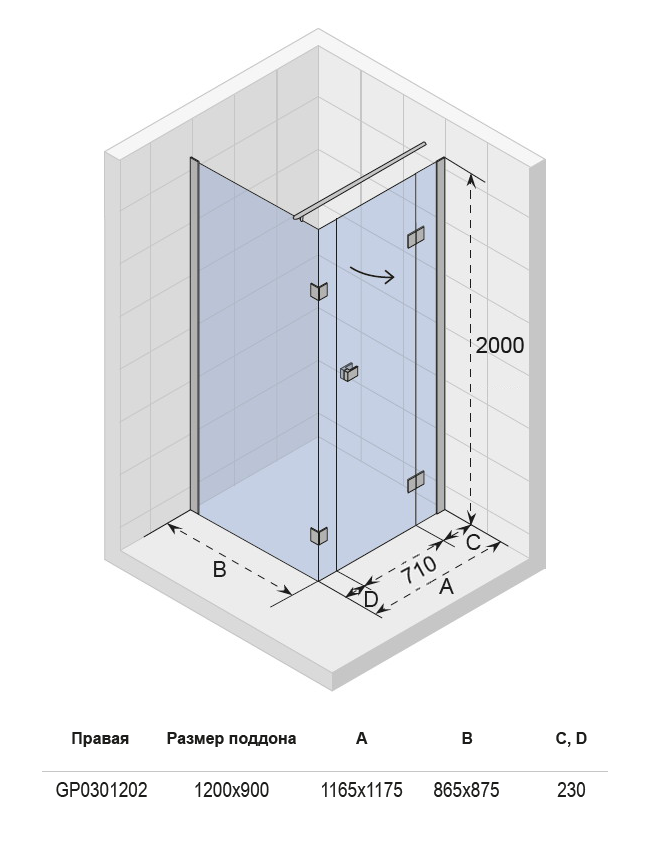 GP0301201 Душевой уголок Riho Polar Santreyd - Вид №3