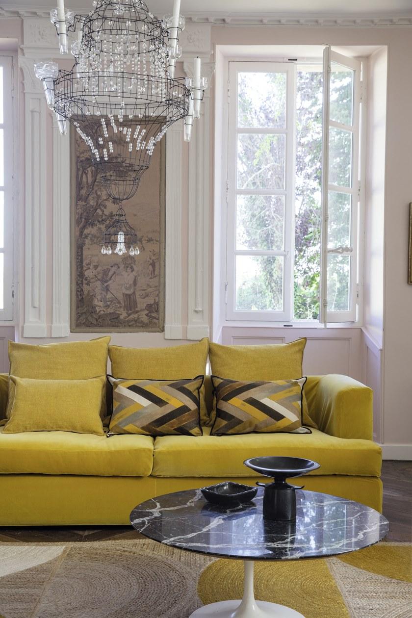 Élitis Простая квадратная подушка из синели sun-id-1483220 - Вид №3