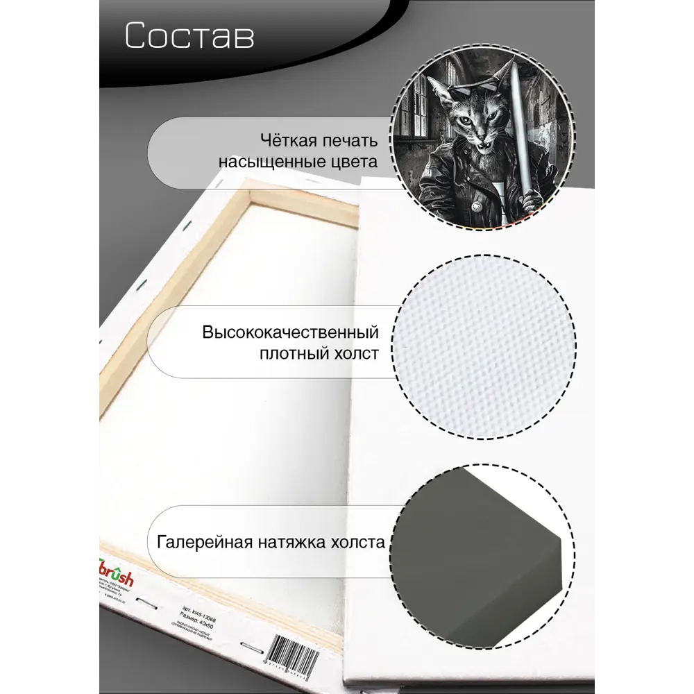 Картина на холсте Бэд кот 40x50 см FBRUSH STLM-2060831 - Вид №10