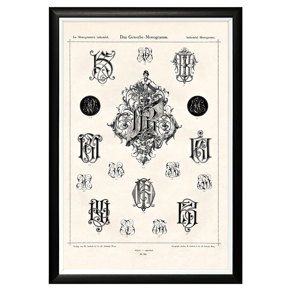 21080908 Арт-постер «Монограмма 30» Object Desire Азбука мечты 