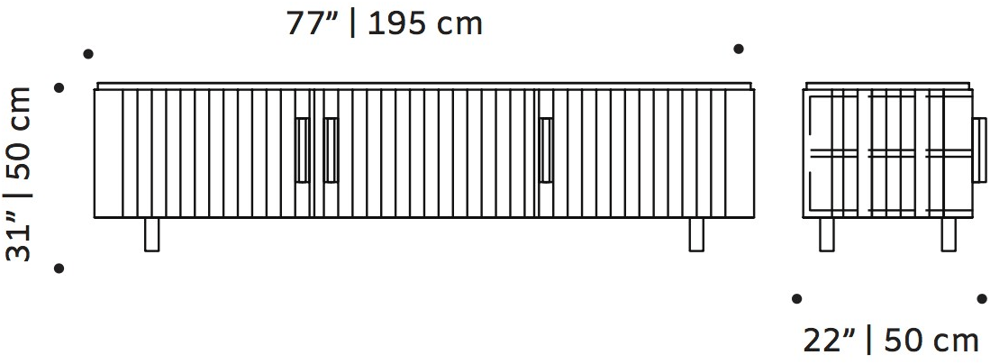 Mambo Unlimited Ideas Комод из фанерованной древесины с распашными дверцами Malcolm sun-id-1457548 - Вид №1