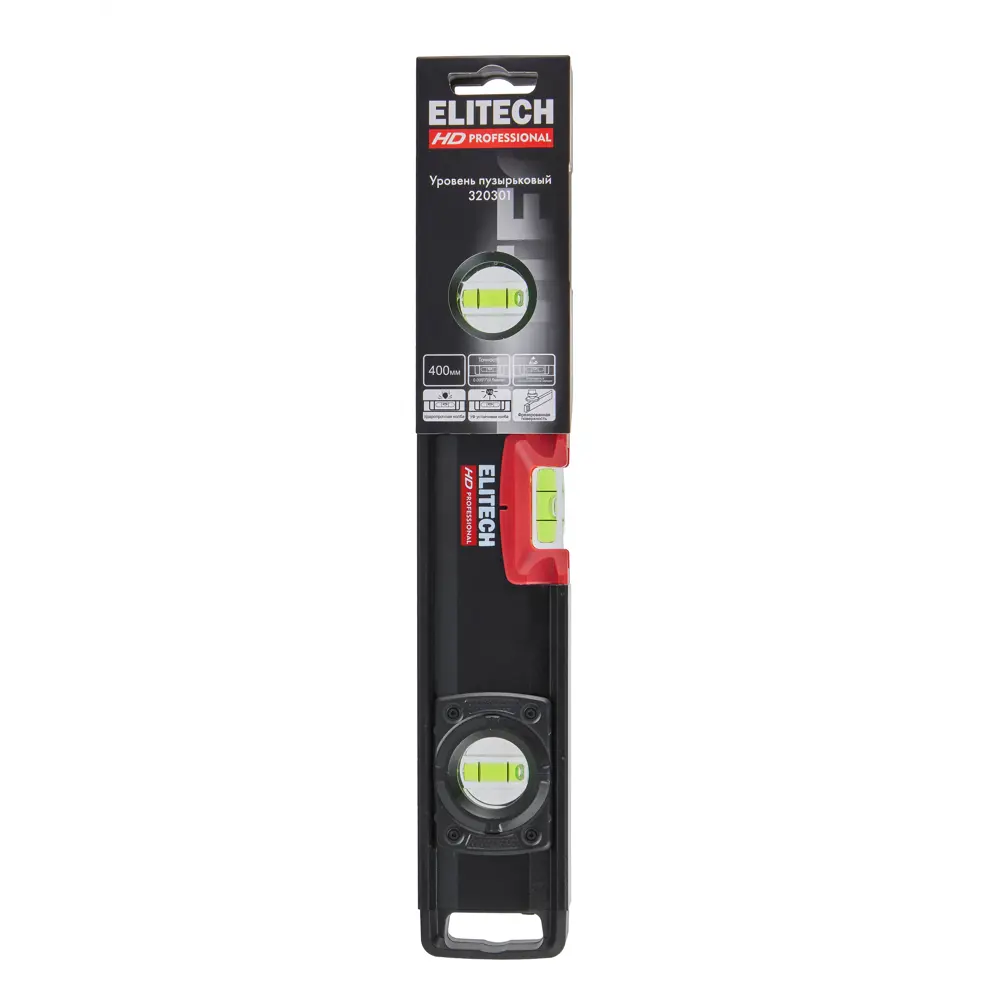 Уровень пузырьковый Elitech HD 320301 3 глазка магнитный 400 мм STLM-2179327 - Вид №8