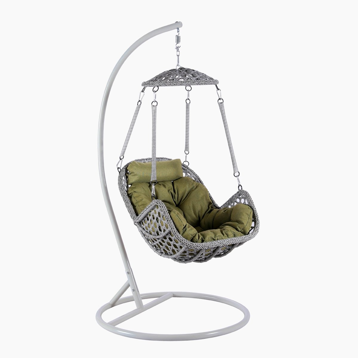 Подвесное кресло искусственный ротанг серое 73х53 см AFINA  00-3860521 Серый  - Вид №1