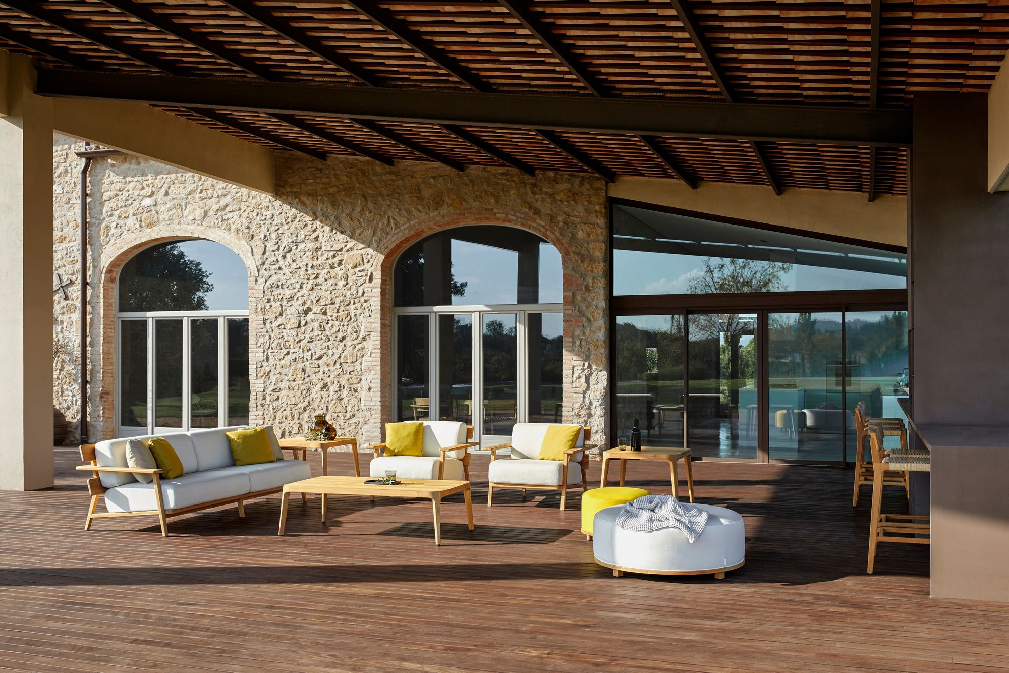 3-местный тканевый садовый диван POINT Paralel ARCH-00043884 - Вид №1