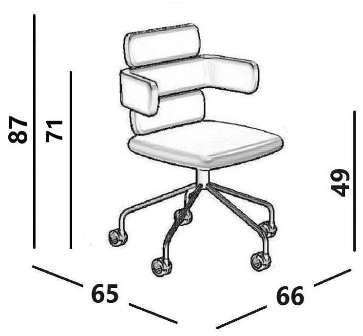 Luxy Поворотное офисное кресло из ткани с 5 спицами на колесиках Cluster Cl6 - Вид №3