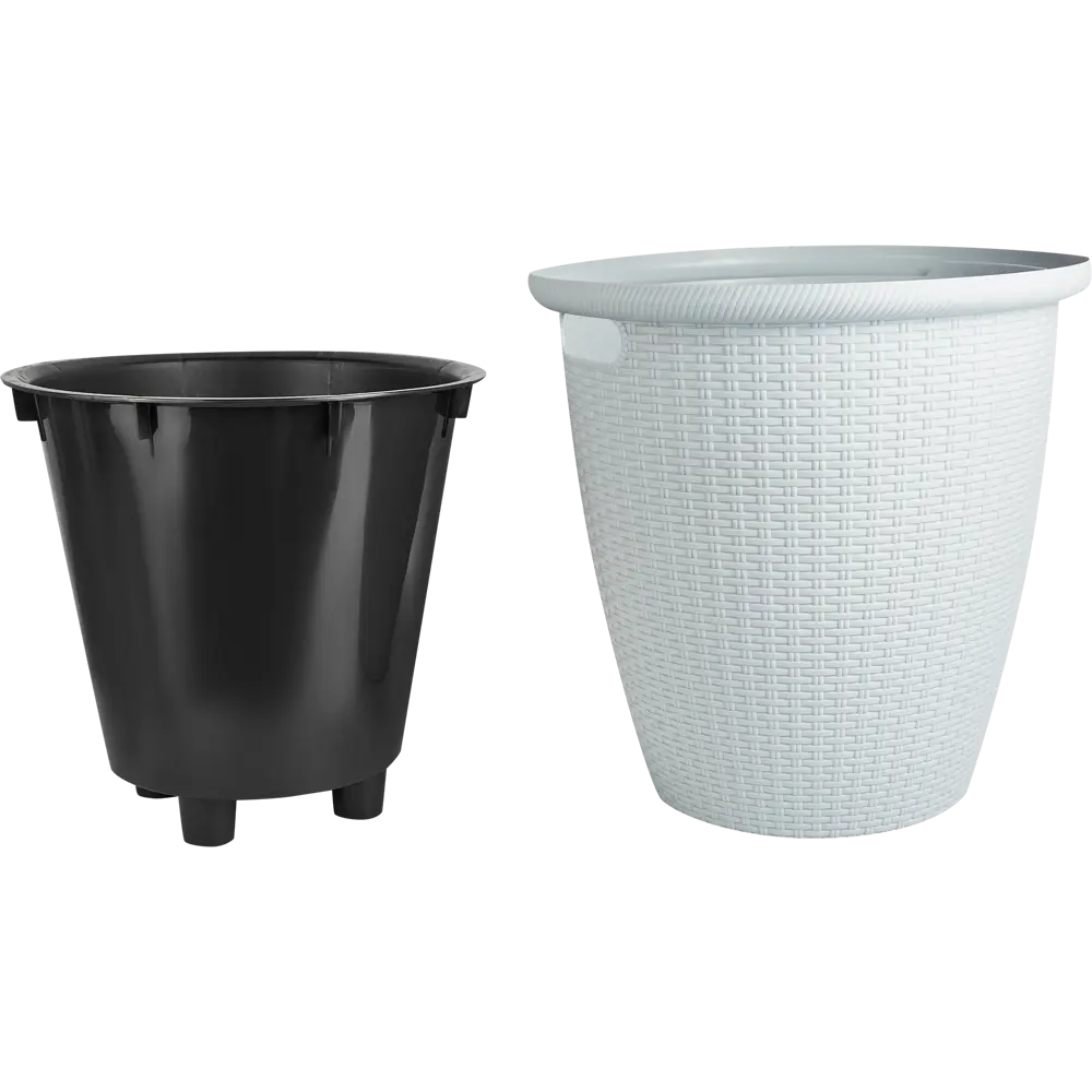 Кашпо для цветов Ingreen Rattan ø47 см v50 л пластик серый STLM-2066098 - Вид №1