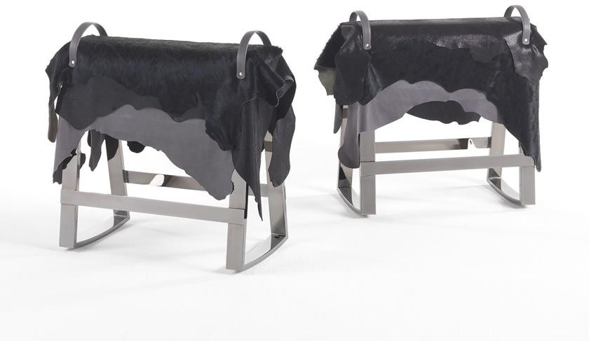 JCP UNIVERSE Кресло-качалка из нубука и пони sun-id-1480748 - Вид №3