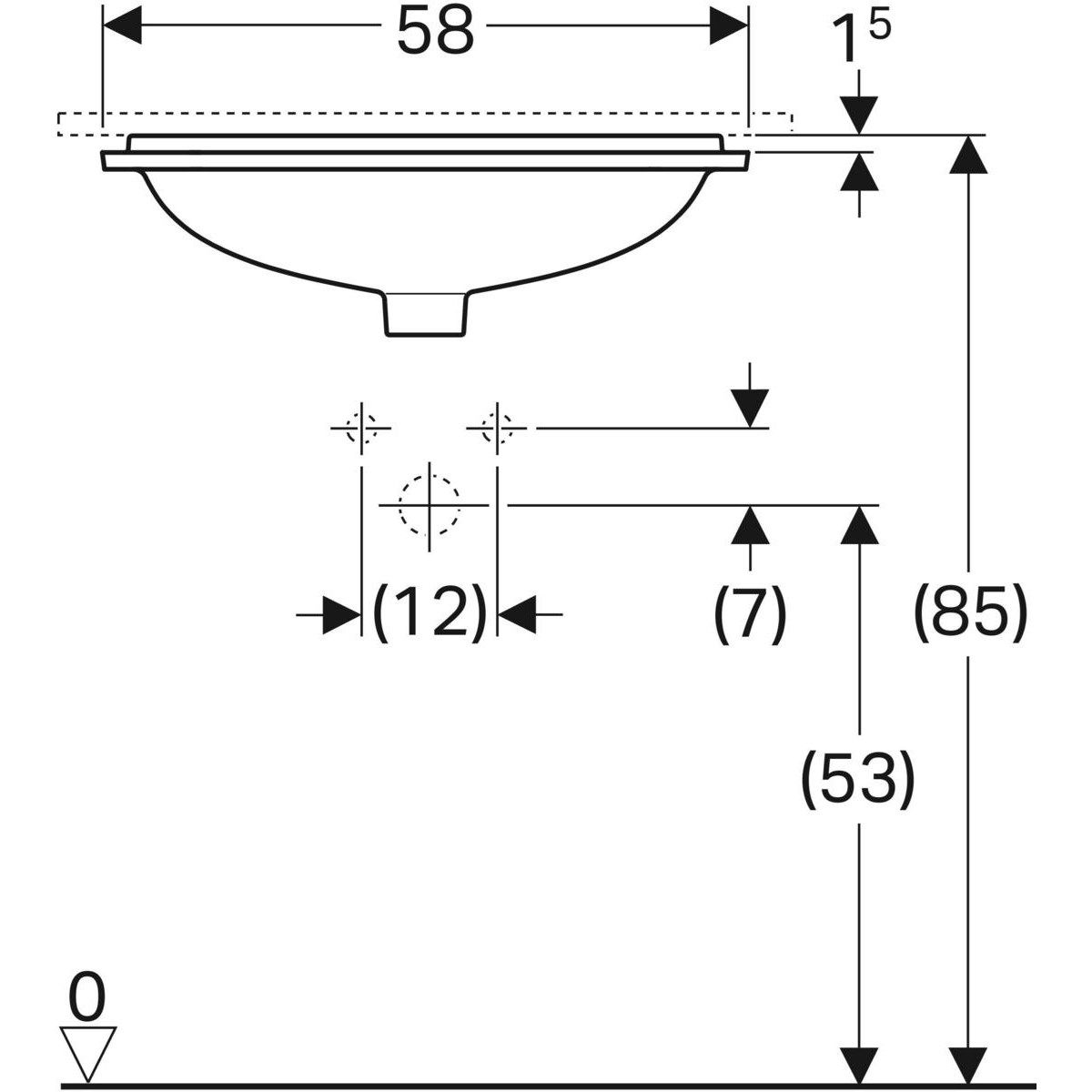 Встраиваемый прямоугольный умывальник в витрине Geberit VariForm ARCH-00092899 - Вид №5