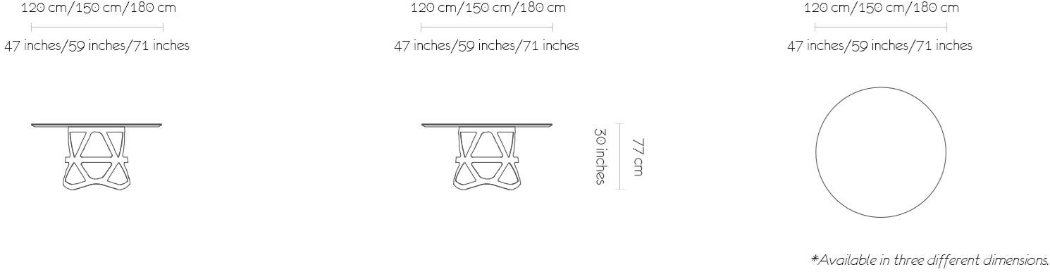 MORADA Круглый стол из каррарского мрамора и металла Crown Crown dtr - Вид №3