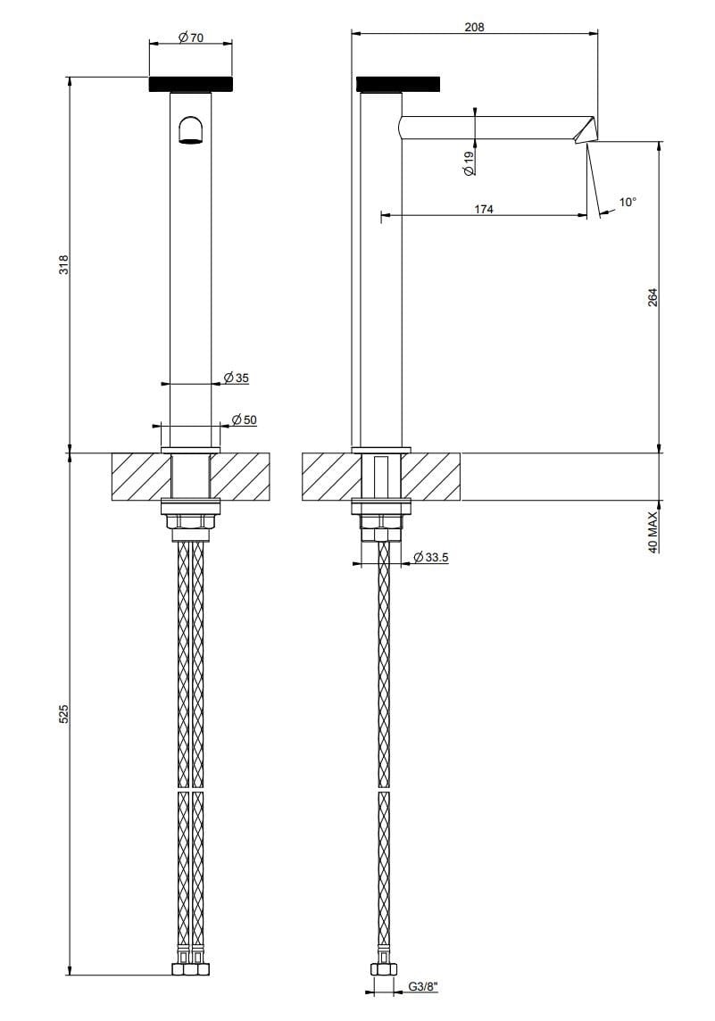 Смеситель для раковины из латуни без слива Gessi кольцо ARCH-00117374 - Вид №4