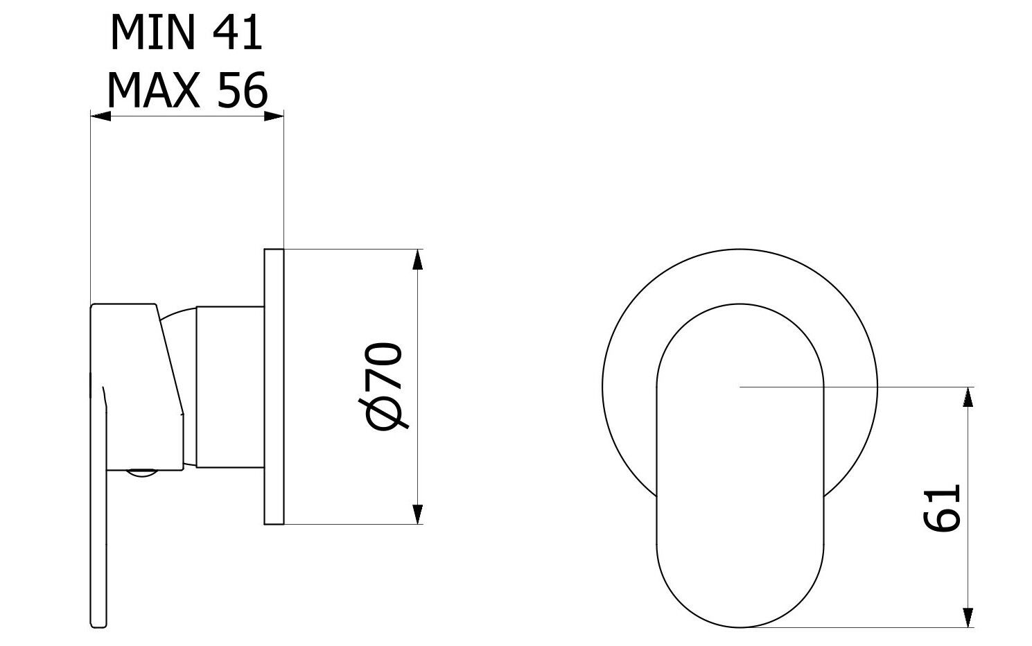 Односторонний настенный смеситель IB Love me ARCH-00020767 - Вид №2