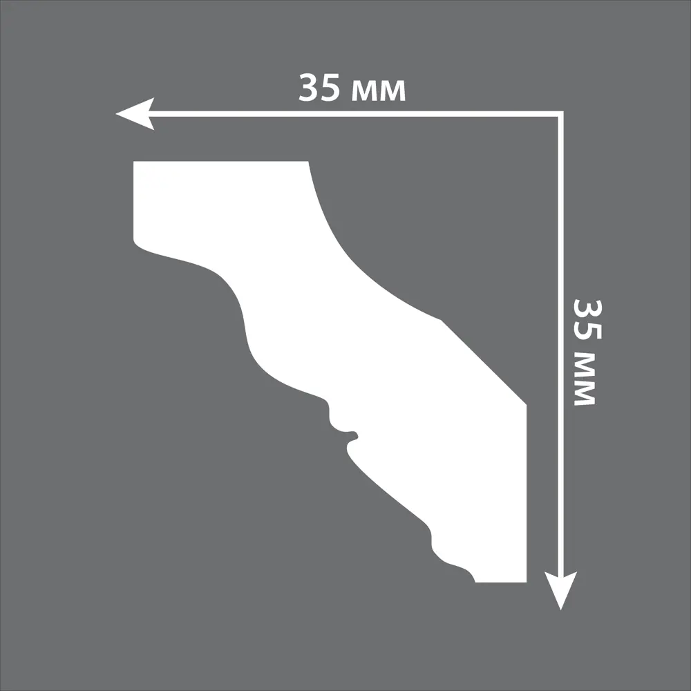 Плинтус потолочный полиуретан Decomaster 95348 белый 35х49х2000 мм STLM-2000012 - Вид №2