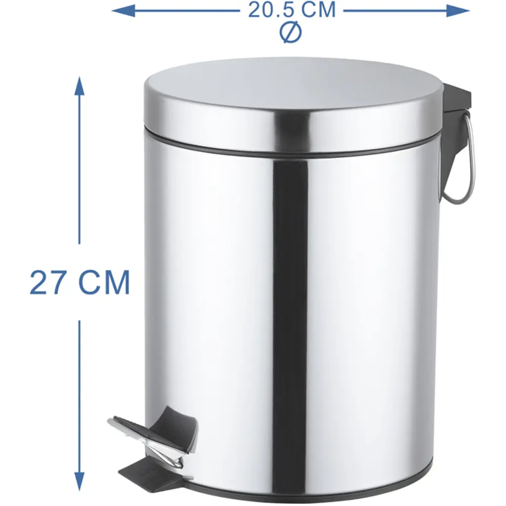Контейнер для мусора для ванной KONSENSA Терни 5 л сталь цвет хром STLM-2094307