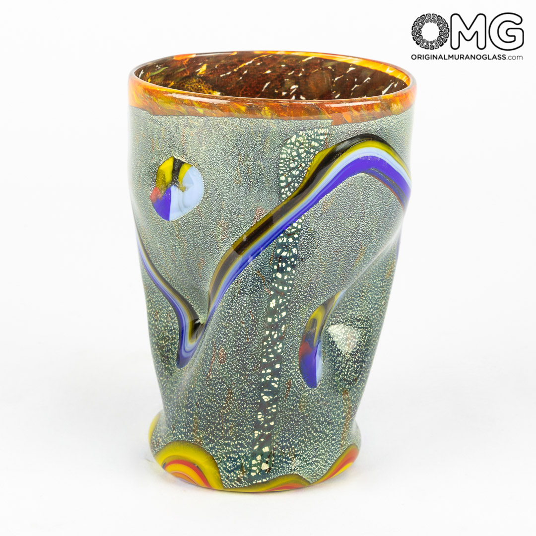 3452 ORIGINALMURANOGLASS Набор из 6 стаканов Гото с серебром - муранское стекло OMG 8 см  - Вид №1