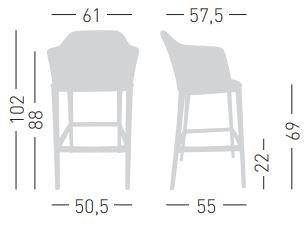 GABER Табурет высокий тканевый с подлокотниками Manaa sun-id-1452556 - Вид №7