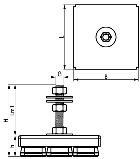 2800108000 VibraTek® MR-L 8000/M16 Rubber Levelling Mount rubber mount with M16 connection for equipment isolation and levelling walraven  - Вид №1