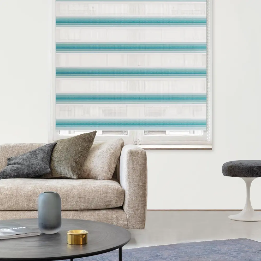 Штора рулонная день-ночь Palermo 150x250 см бирюзовая MIAMOZA Д/н Palermo STLM-2154148 - Вид №2
