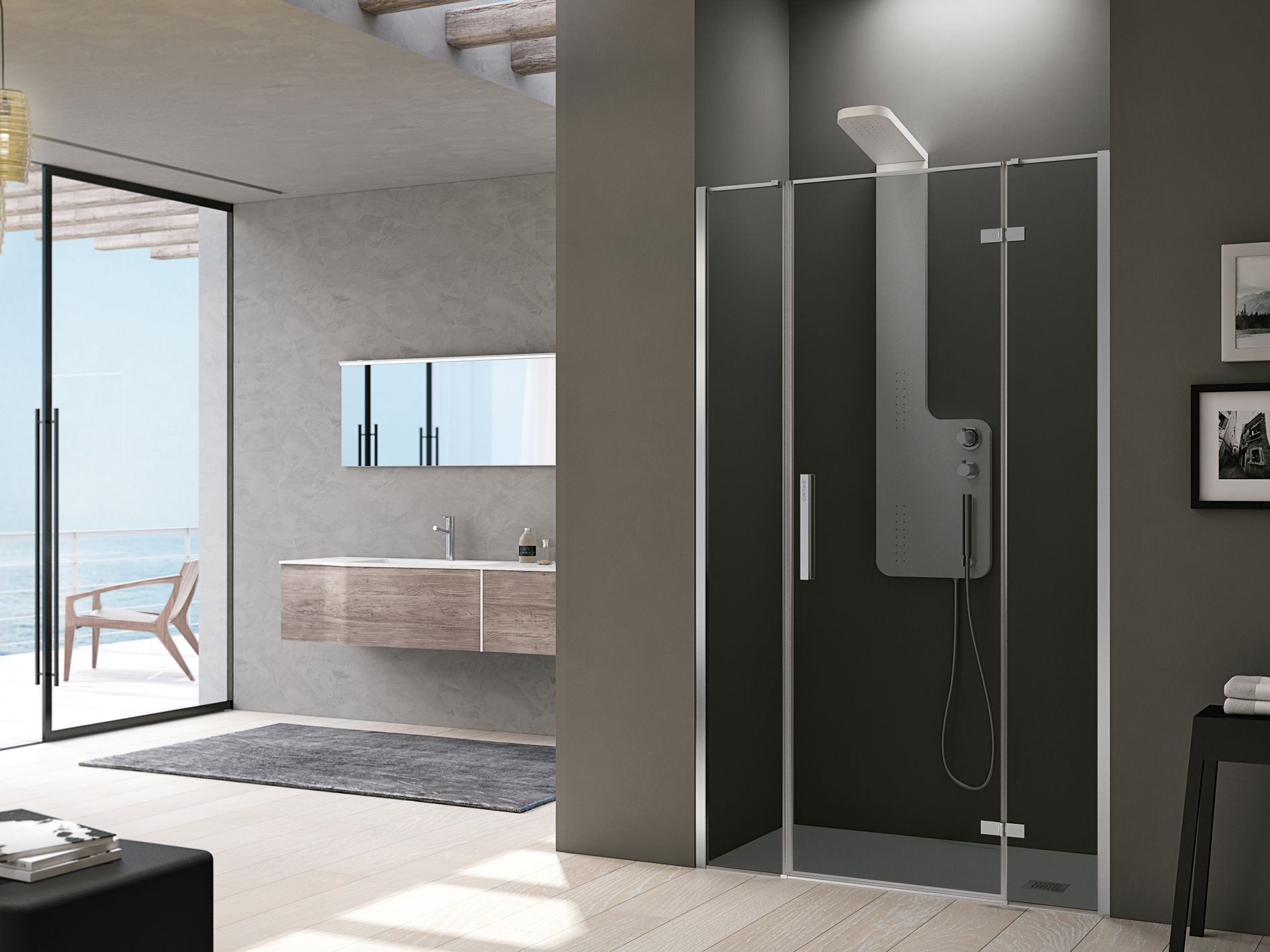 Нишевая душевая кабина с распашной дверью Gruppo Geromin Time ARCH-00015080 - Вид №1