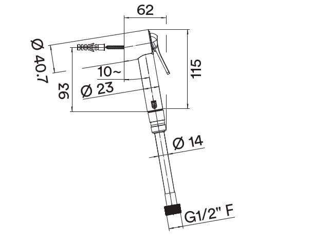 ABS ручной душ с гибким с держателем Bossini Apex ARCH-00046439 - Вид №3