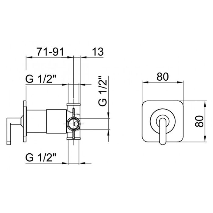 LV880101560 Смеситель для душа Webert Living - Вид №1