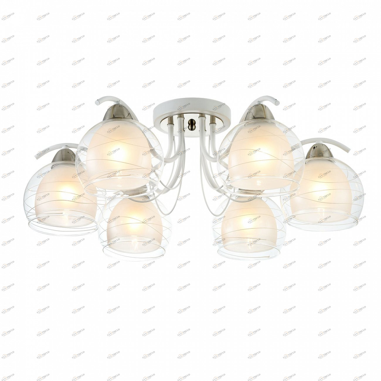 Светильник потолочный на 6 ламп белый Nikki FR5052-CL-06-W FREYA MODERN 00-3957024 Белый