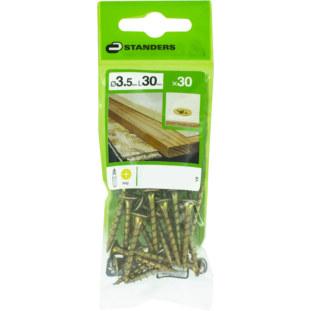 Саморезы для дерева STANDERS оцинкованные 3.5x30, 30 шт STLM-2010341 - Вид №2