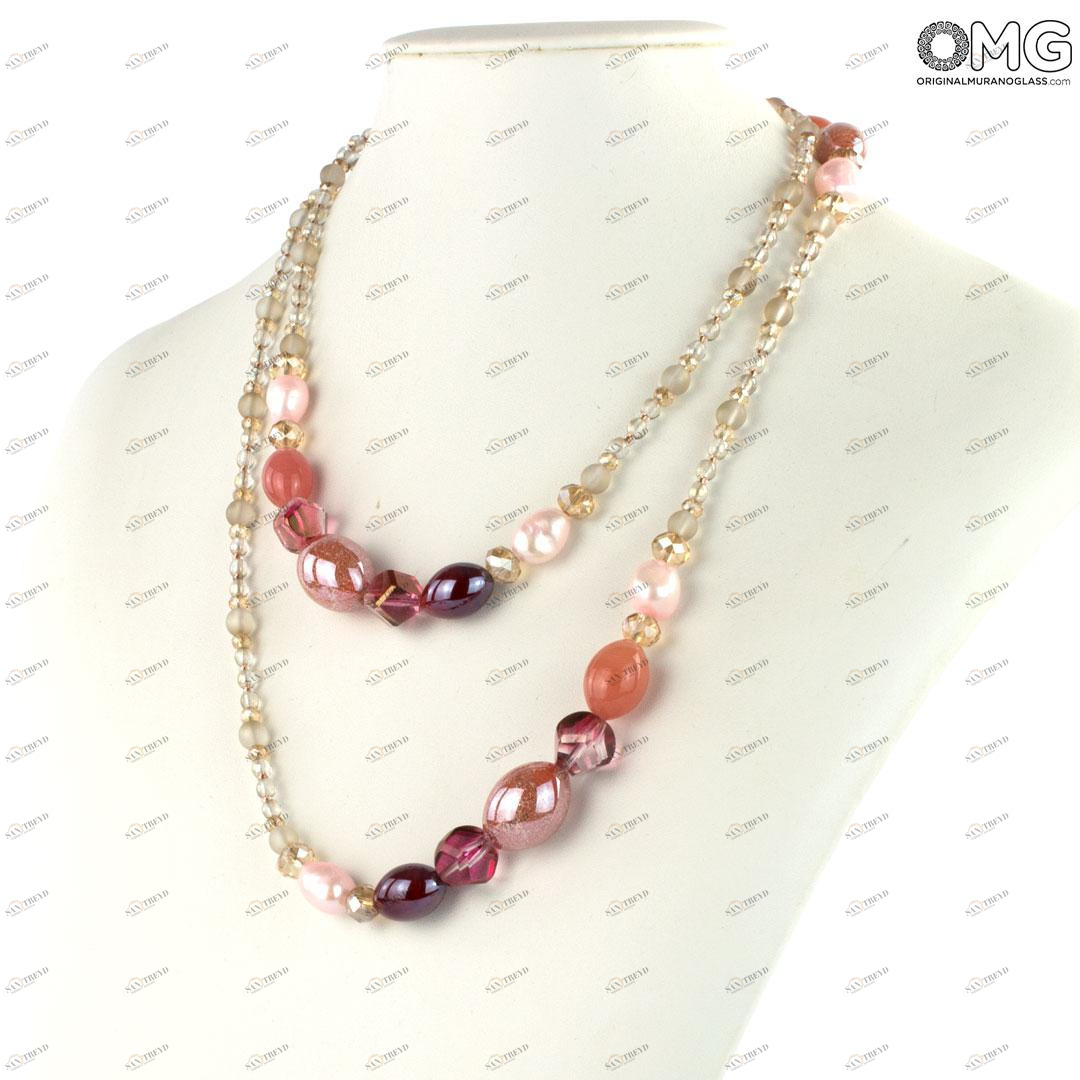3965 ORIGINALMURANOGLASS Колье Лепестки - Коллекция Antica Murrina - муранское стекло OMG 60 см 