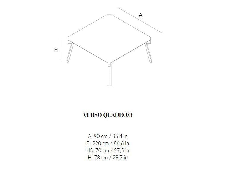 Квадратный обеденный стол из массива дерева Lando VERSO QUADRO ARCH-00051380 - Вид №7