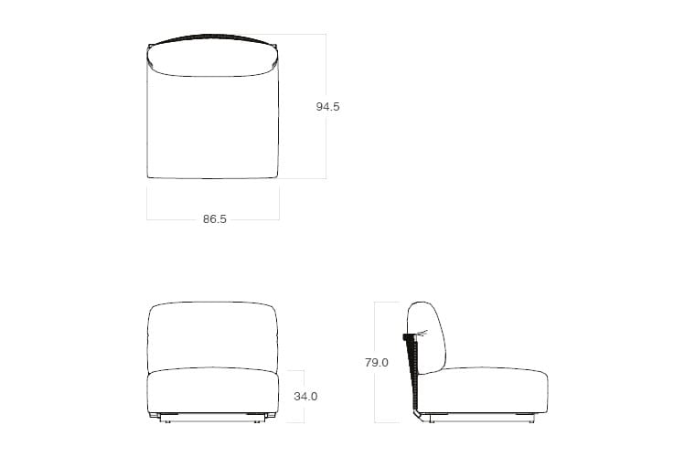 3-местный тканевый садовый диван TRIBÙ узлы ARCH-00070849 - Вид №8