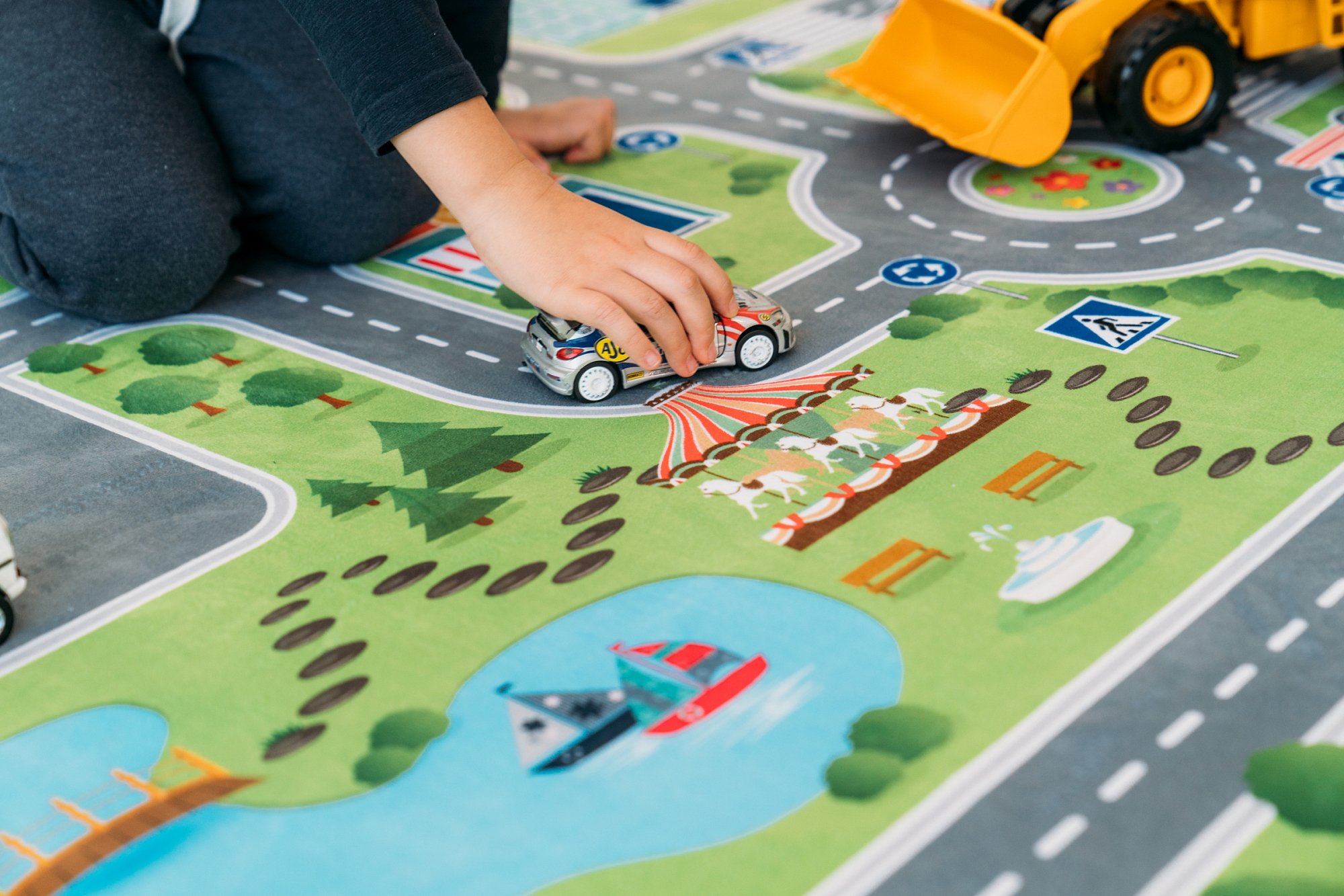 Детский игровой коврик 160х120 см "Городские дороги" БЕЛЬМАРКО  00-3838183 Зеленый Santreyd  - Вид №1