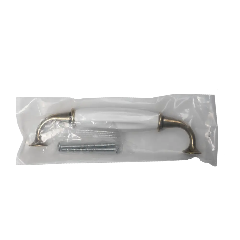 Мебельная ручка-скоба KONSENSA Виви 128 мм белая/бронзовая STLM-2154899 - Вид №7