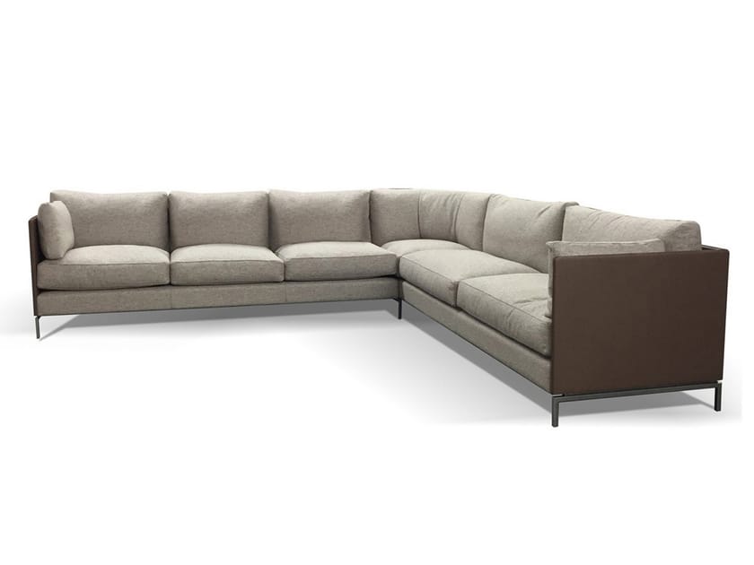 Секционный угловой диван из ткани и кожи Duvivier Canapés Lodge ARCH-00121315